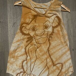 Kids Tan Lion Graphic Tank Top